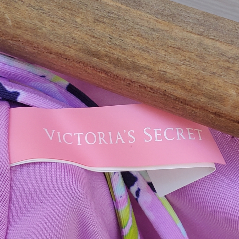 Victoria's Secret Pink Yellow Navy Floral One-Piece Swimsuit - Picture 6 of 7